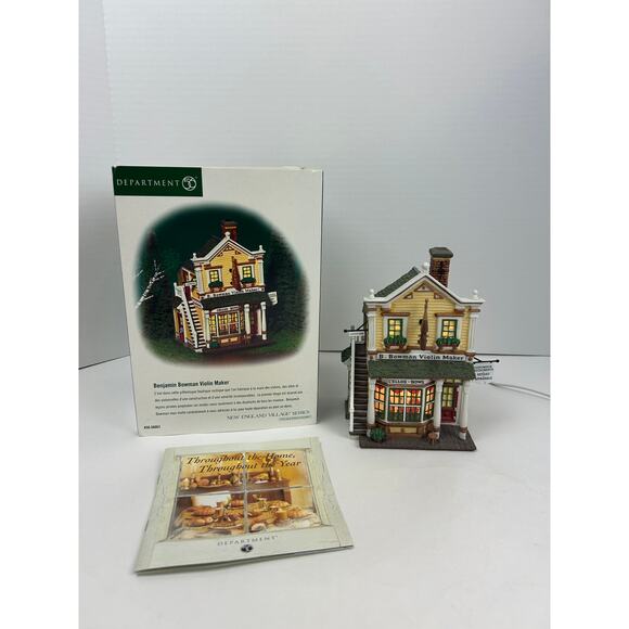 Department 56 New England Village Benjamin Bowman Violin Maker 56663 2002 - Picture 1 of 11